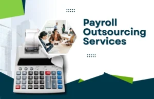 A professional office team discussing payroll tasks beside a calculator with printed receipts, representing pyaroll outsourcing services offered by Remire.