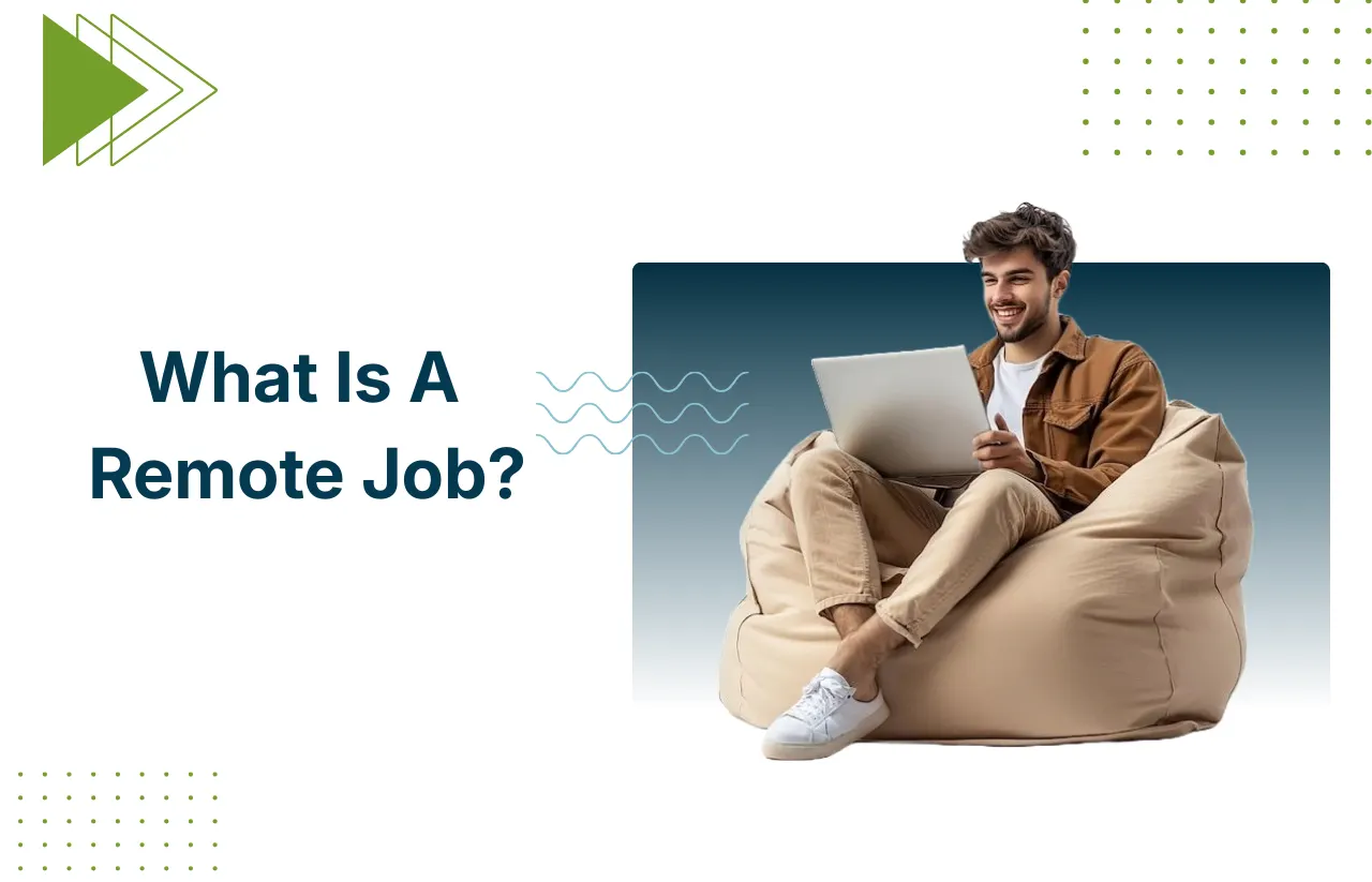 What is a remote job—person working on a laptop while sitting on a bean bag, representing remote work flexibility — Remire.