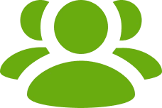A professional green silhouette icon for Remire titled "Employees recruited globally," depicting a group of people to symbolize international team building.
